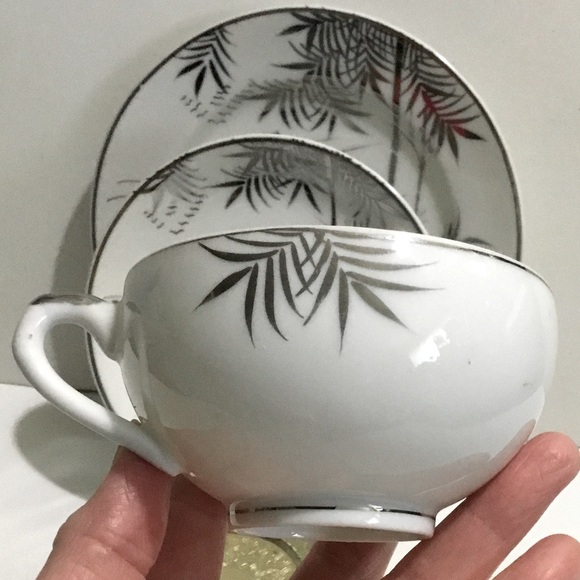 Vintage Kutani Porcelain Lithophane 3 piece set - Picture 5 of 17